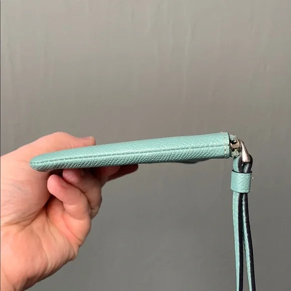 BUNDLE - EUC - Coach Corner Zip Wristlet in Light Blue/Green - Picture 9 of 14